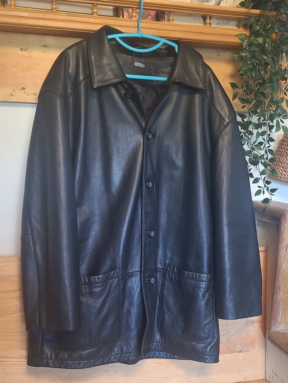 Danier Men's Black Leather Coat